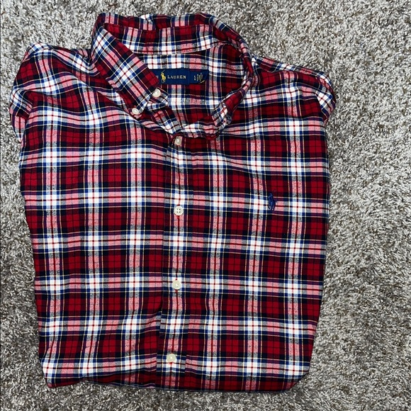 Polo by Ralph Lauren Red and Blue Plaid Shirt - Picture 5 of 5